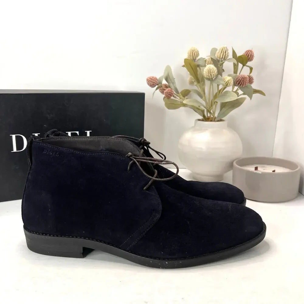 Digel Footwear Stanford Suede Chukka Boot Lace Up 1219792 Navy Blue Men 10/EU44